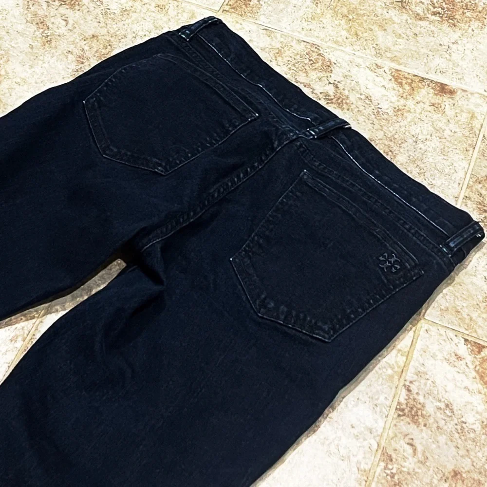 Tory Burch Super Skinny Dark Wash Jeans Mid Rise Denim Size 29 stretchy pockets